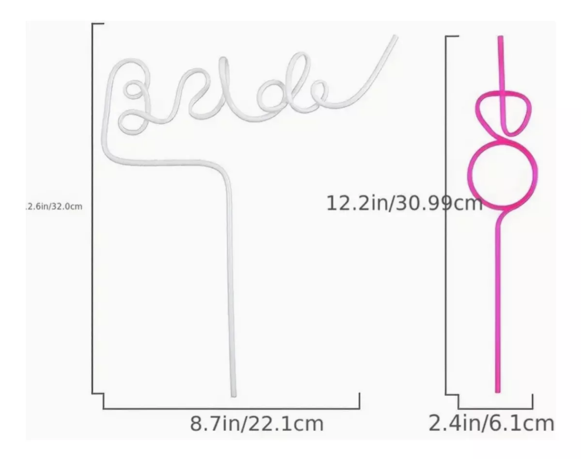 Popotes Para Despedida De Soltera Con Figura De Anillos Bride Rosas Pack 8