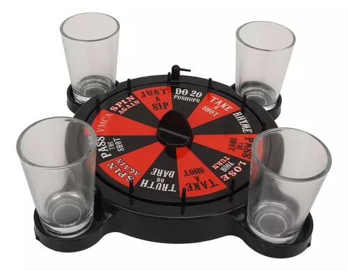  Juego De Ruleta Juego De Mesa Con 4 Vasos Para Shots .