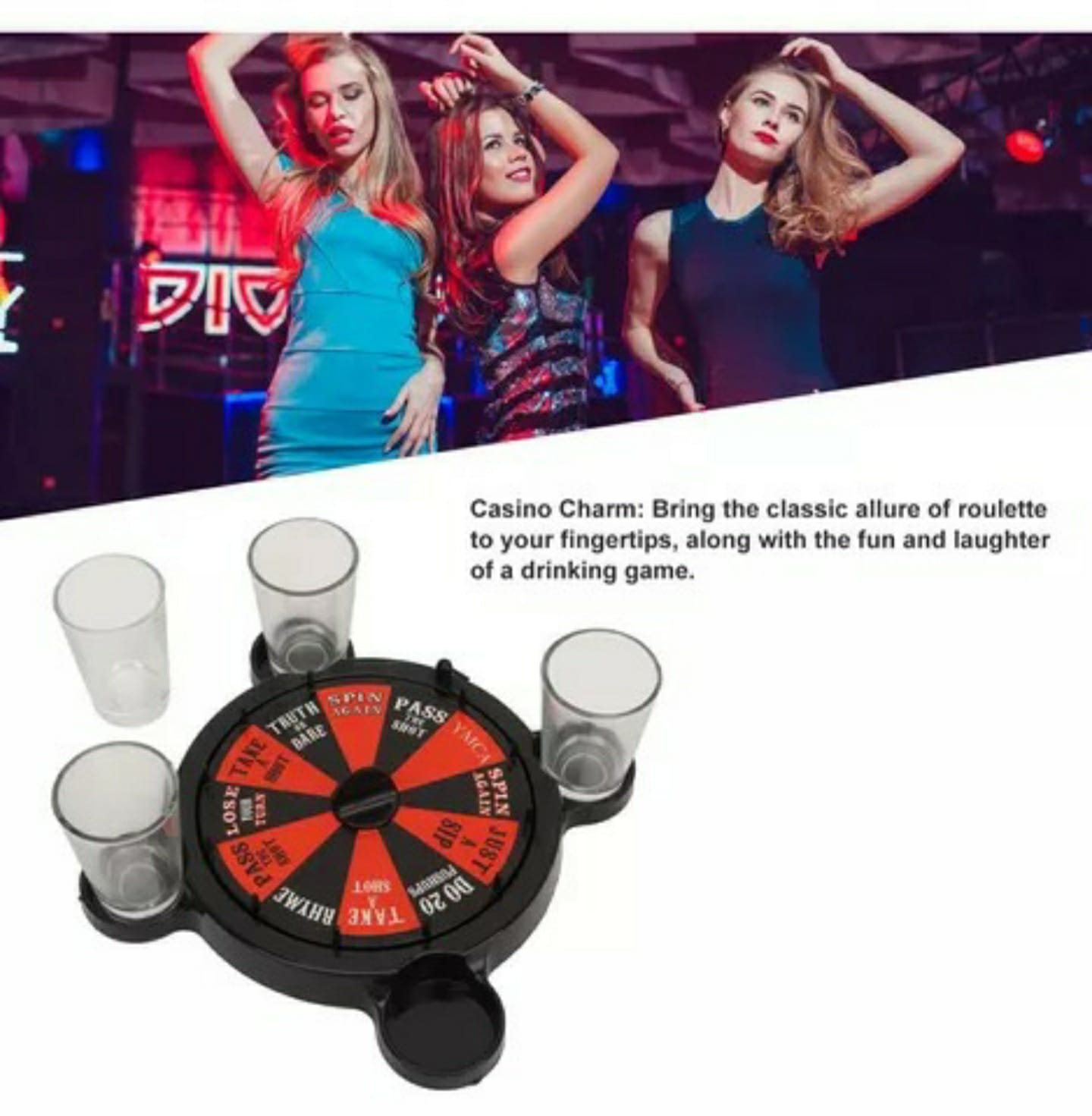  Juego De Ruleta Juego De Mesa Con 4 Vasos Para Shots .