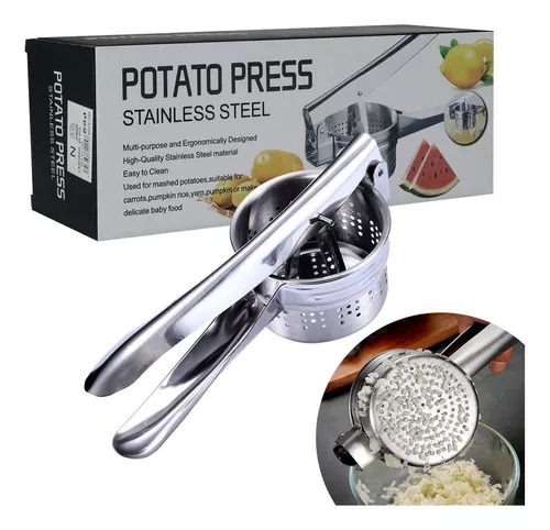 Machacador Prensa Aplastador De Papas Puré Acero Inoxidable.