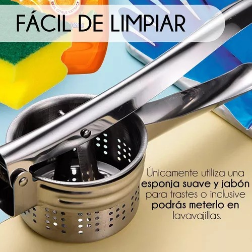 Machacador Prensa Aplastador De Papas Puré Acero Inoxidable.