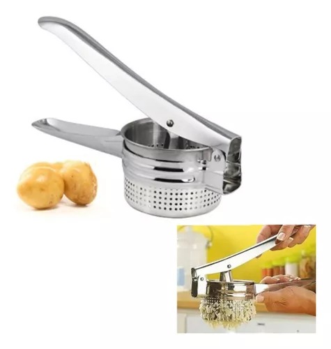 Machacador Prensa Aplastador De Papas Puré Acero Inoxidable.