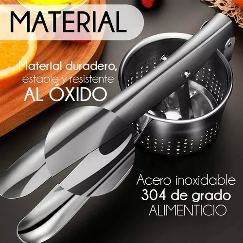 Machacador Prensa Aplastador De Papas Puré Acero Inoxidable.
