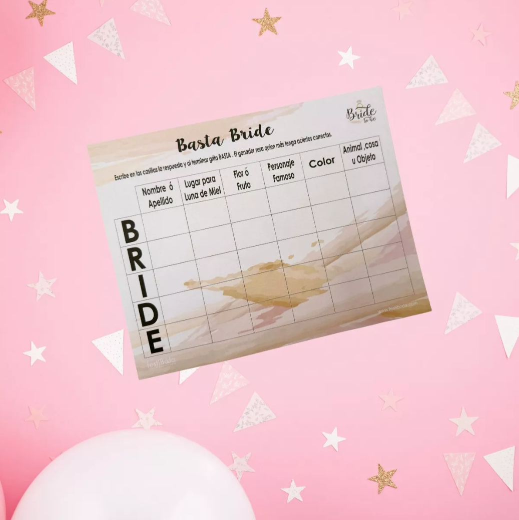 Juego Basta Para Despedida De Soltera Y Ella Dijo 10pza