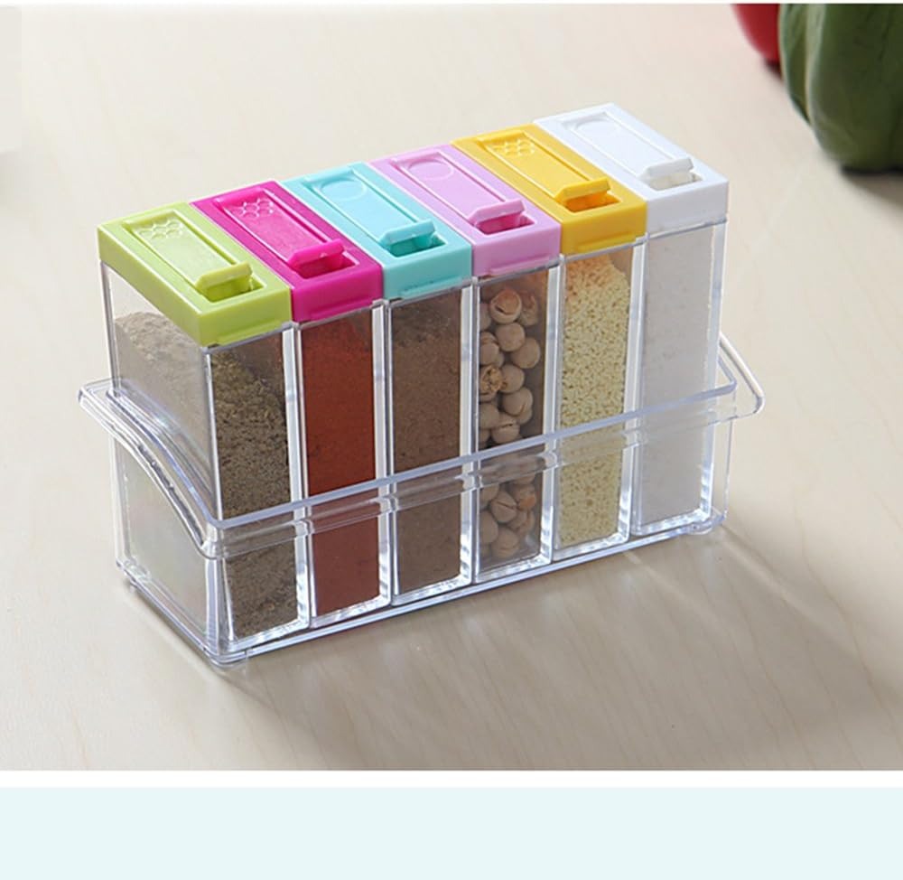 Especiero Rectangular Para Condimentos Con 6 Contenedores.