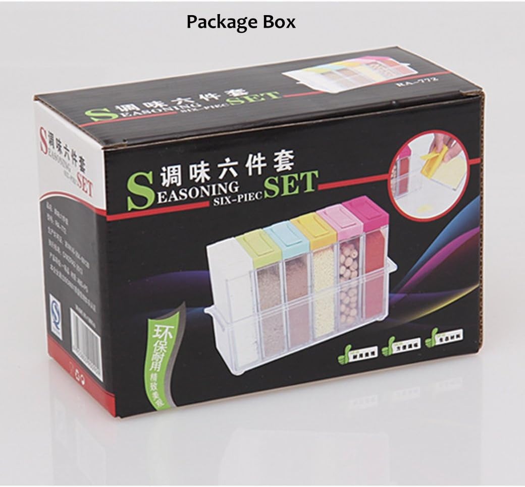 Especiero Rectangular Para Condimentos Con 6 Contenedores.