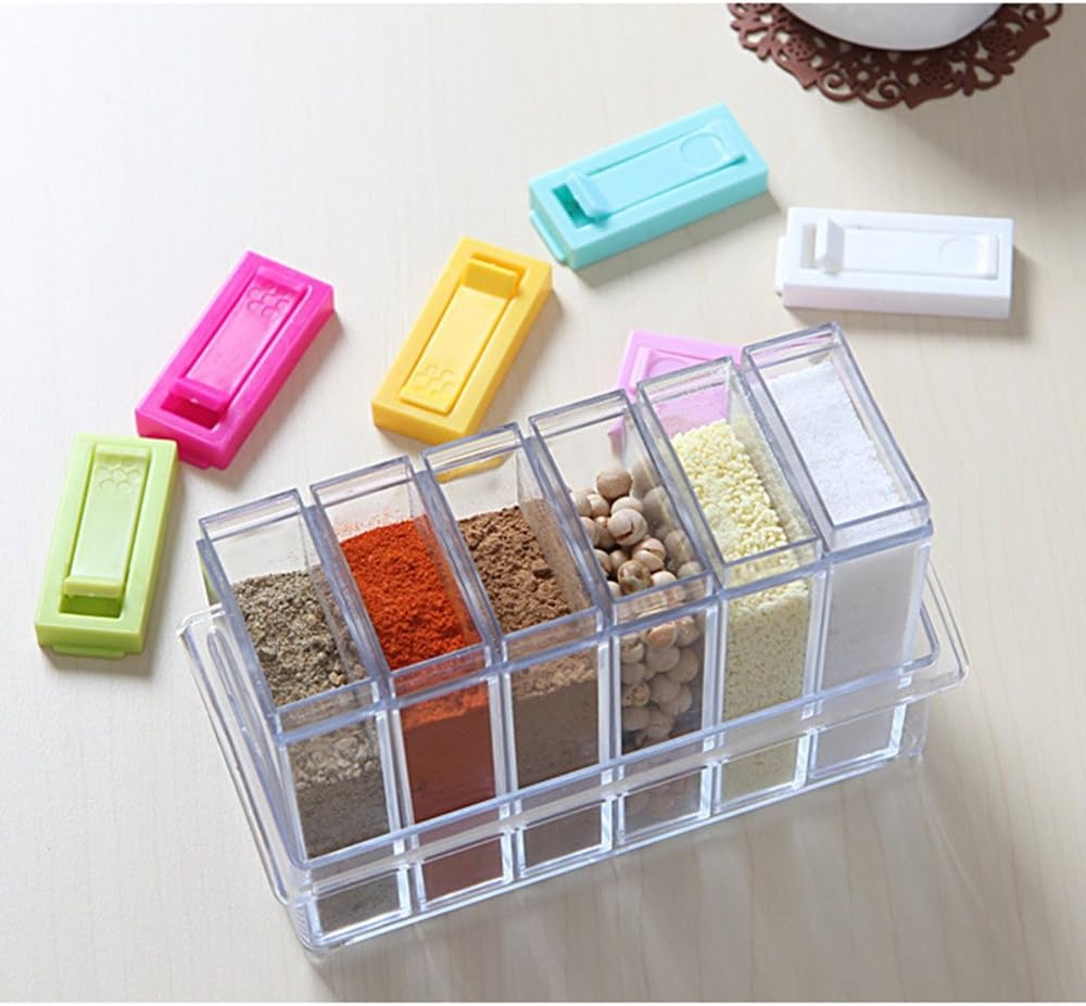 Especiero Rectangular Para Condimentos Con 6 Contenedores.