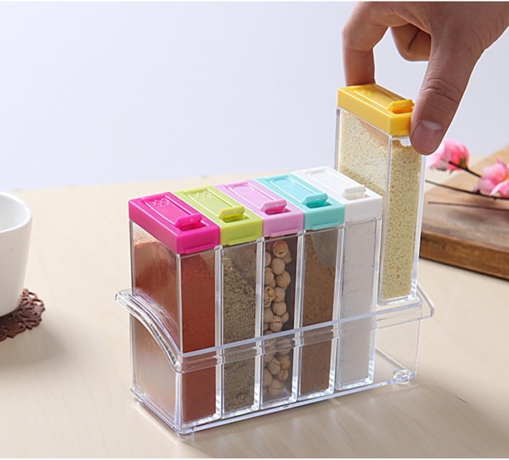 Especiero Rectangular Para Condimentos Con 6 Contenedores.