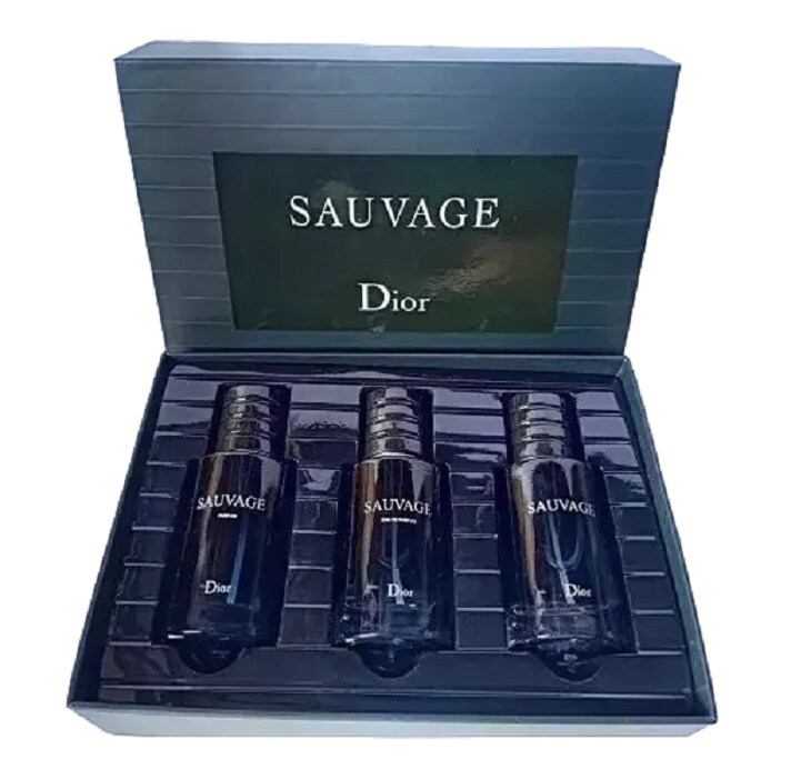 Set De Dior Sauvage de 3 pza de 30 ml  Para Caballero