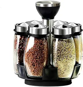 Juego De 6 Frascos Especieros Giratorio Organizador Cocina.