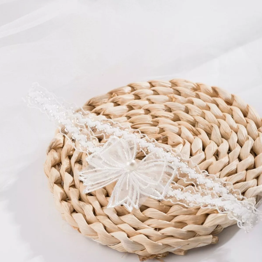 Liguero Para Boda Despedida De Soltera De Encaje Blanca