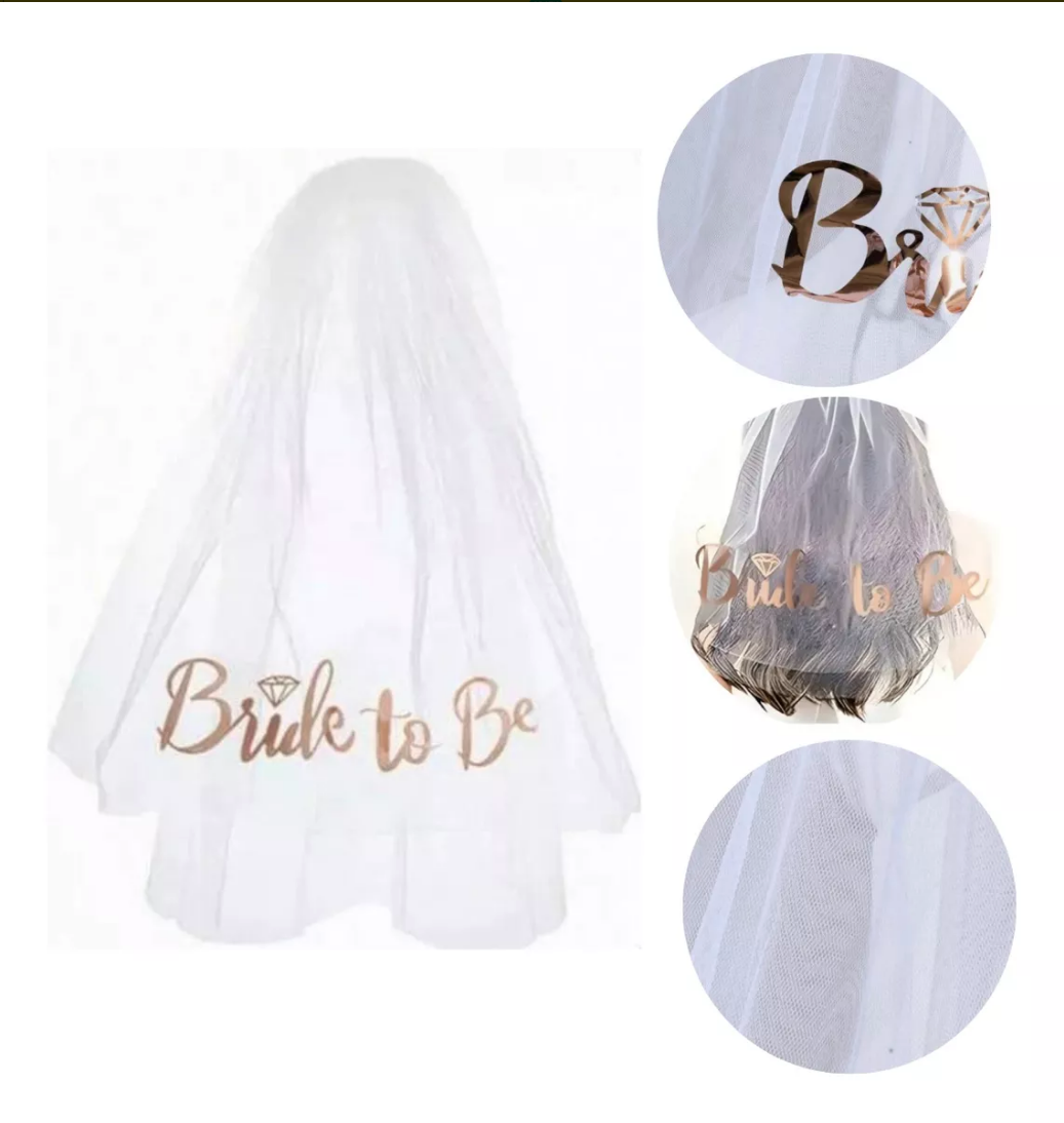 Velo Para Novia Bride To Be Rosa Despedida De Soltera Doble Capa