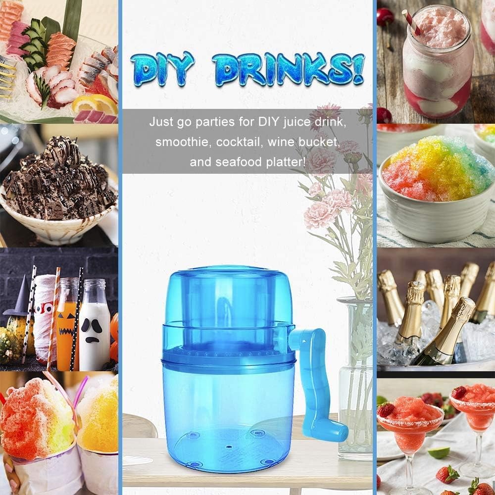 Trituradora De Hielo Con Manivela Portátil Raspados Bebidas.