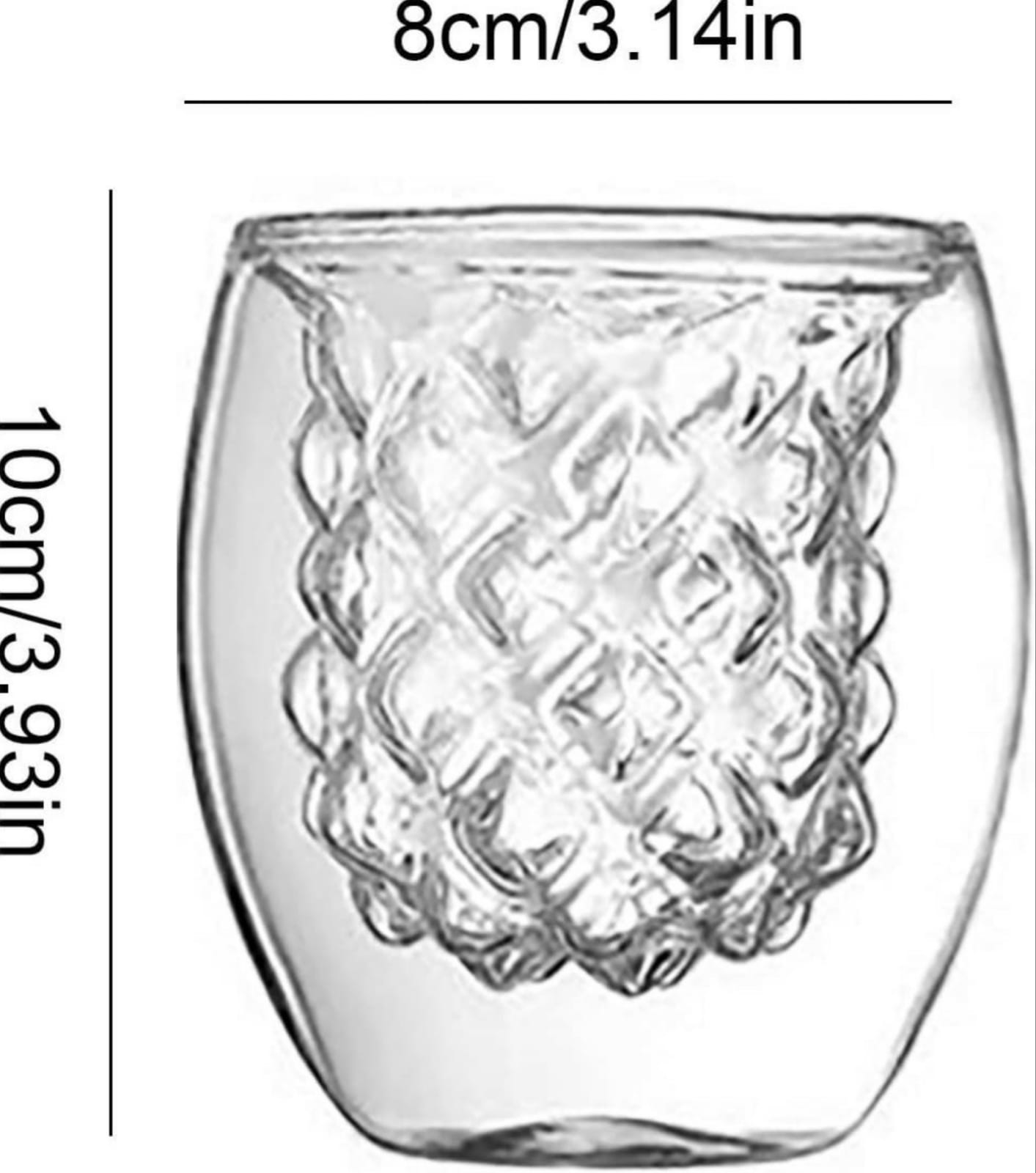 2 Vasos De Vidrio De Doble Capa Interior Forma Piña Bebidas