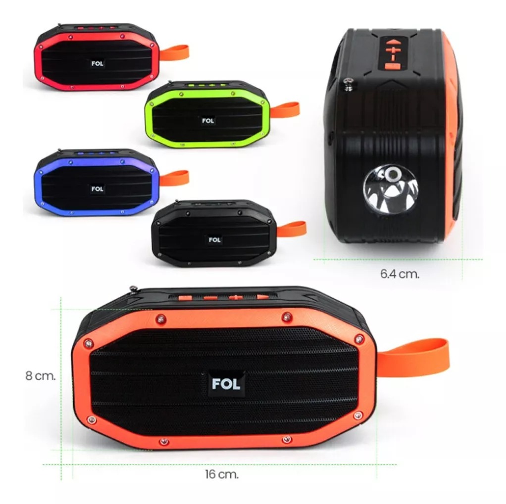 Bocina Bluetooth Fol Panel Solar Y Luz  Recargable Con Radio