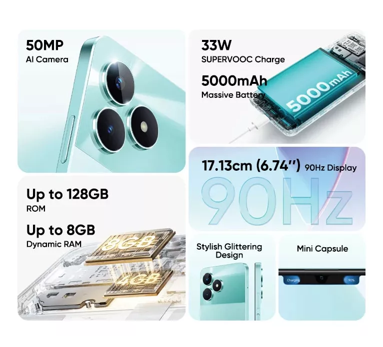 Celular Realme C51 4GB + 128GB Color Verde