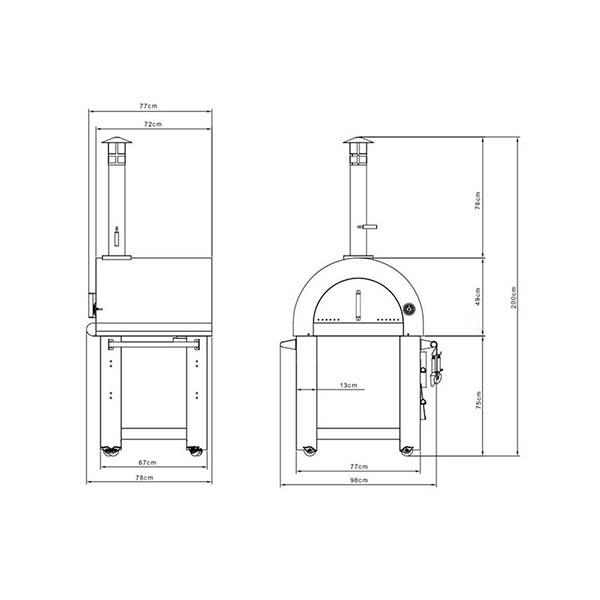 Horno De Pizzas Profesional De Leña Para Exteriores De Acero Inoxidable  Thor Kitchen HPO01SS.