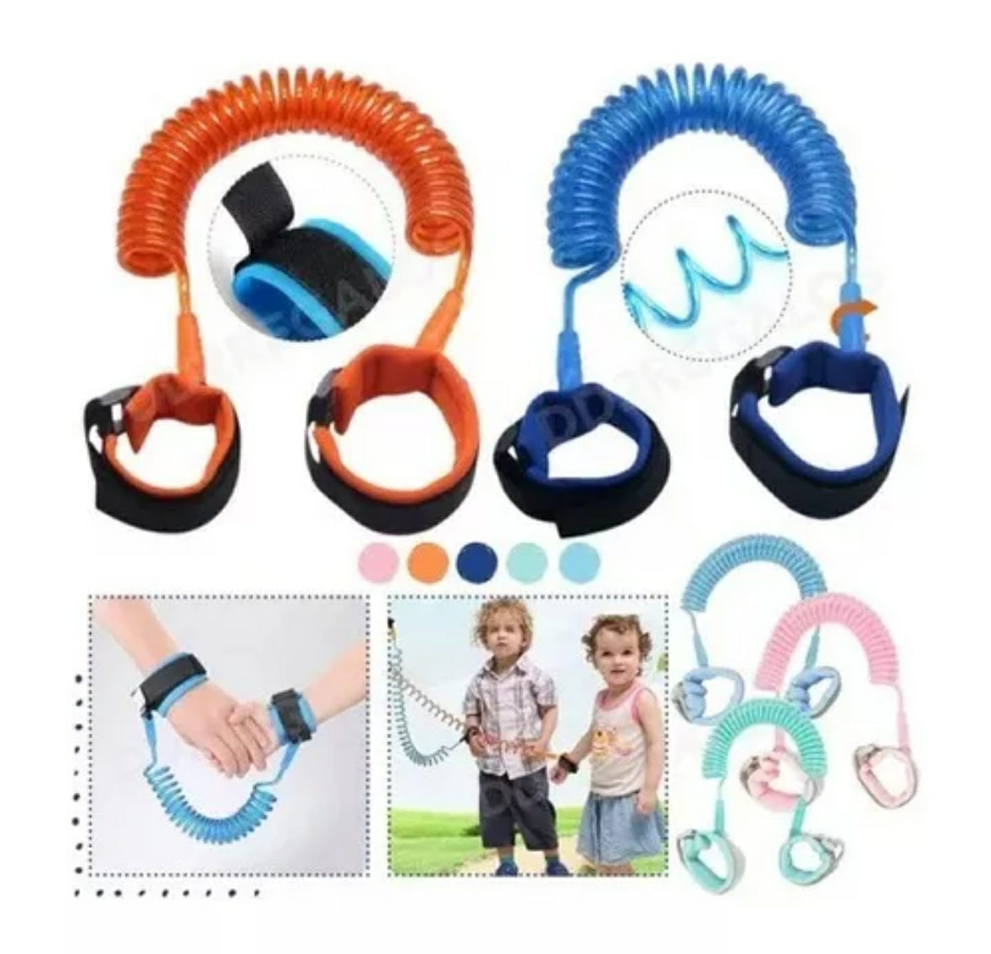 Correa Pulsera De Seguridad Para Niños Anti Pérdidas Azul.