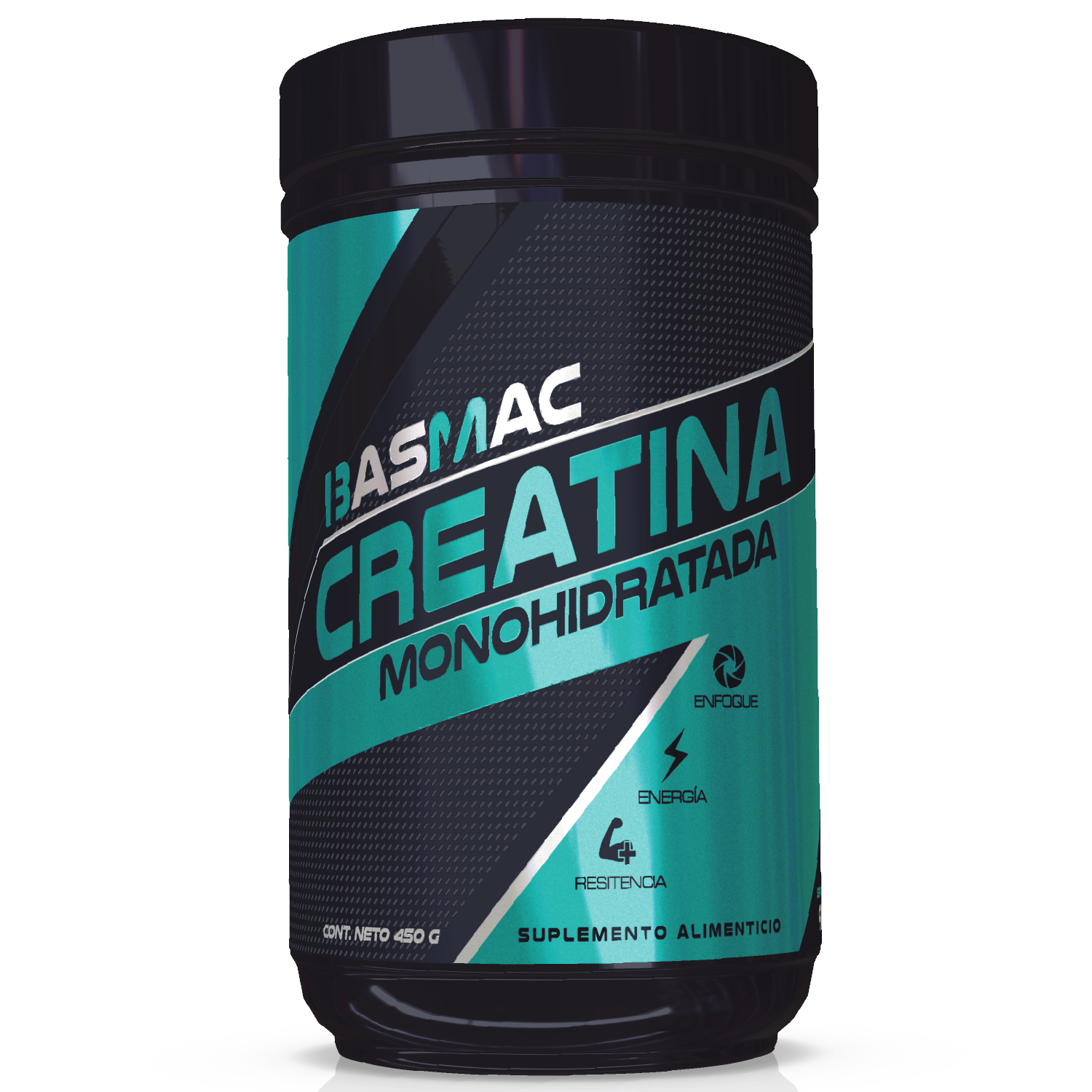 BASMAC Creatina Monohidratada Micronizada de Alta Pureza sin Sabor | 450g | 90 Porciones