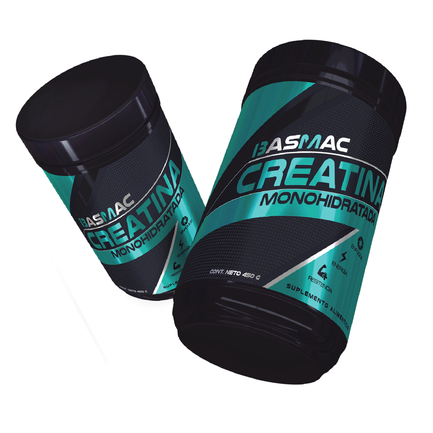 BASMAC Creatina Monohidratada Micronizada de Alta Pureza sin Sabor | 450g | 90 Porciones