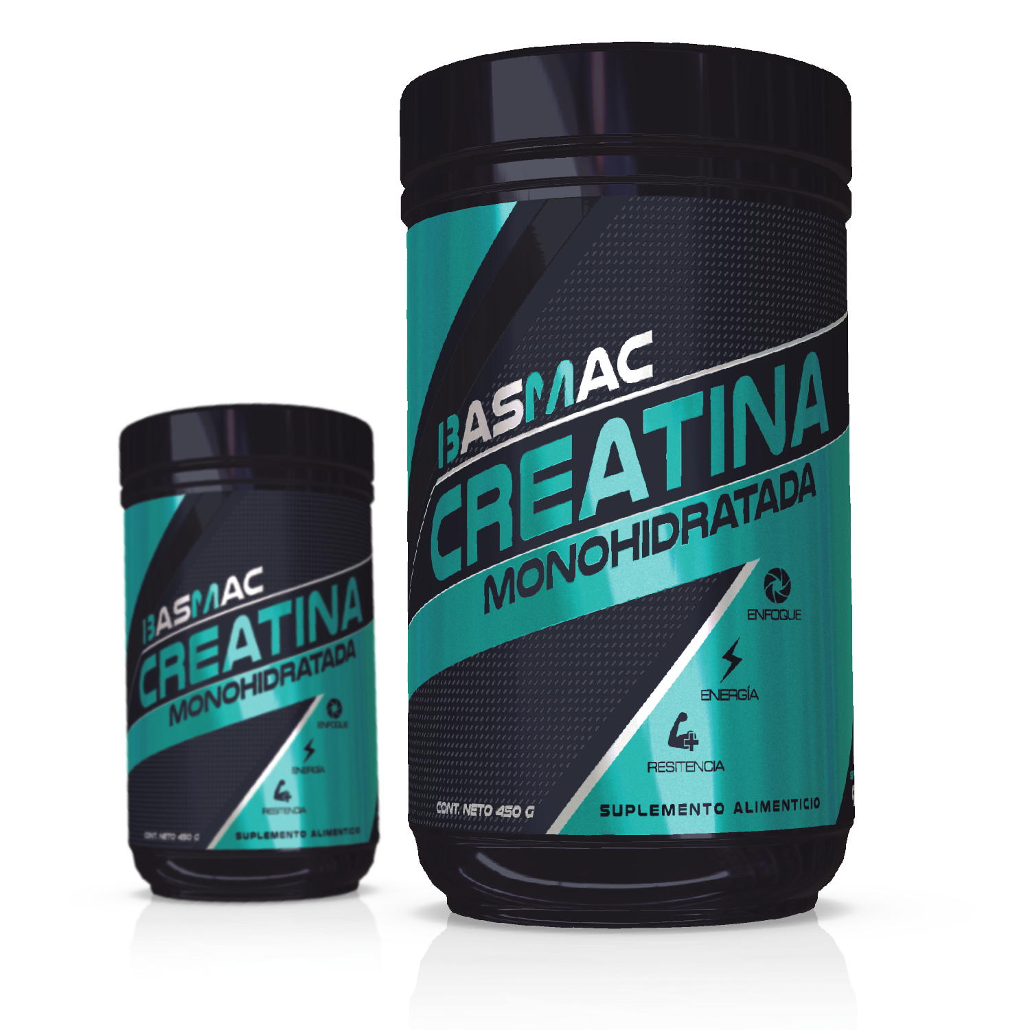 BASMAC Creatina Monohidratada Micronizada de Alta Pureza sin Sabor | 450g | 90 Porciones