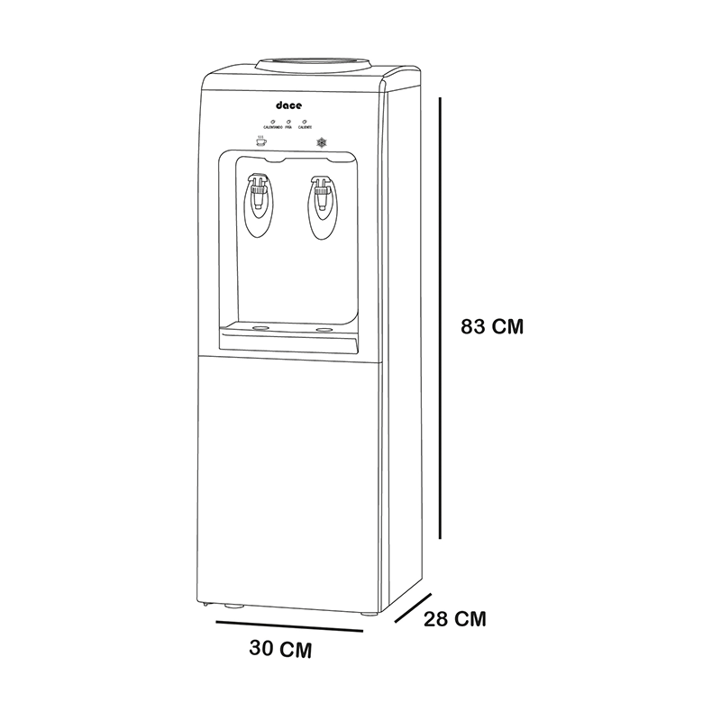 Dispensador de agua termoelectrico Piso Negro DACE EAPT02N