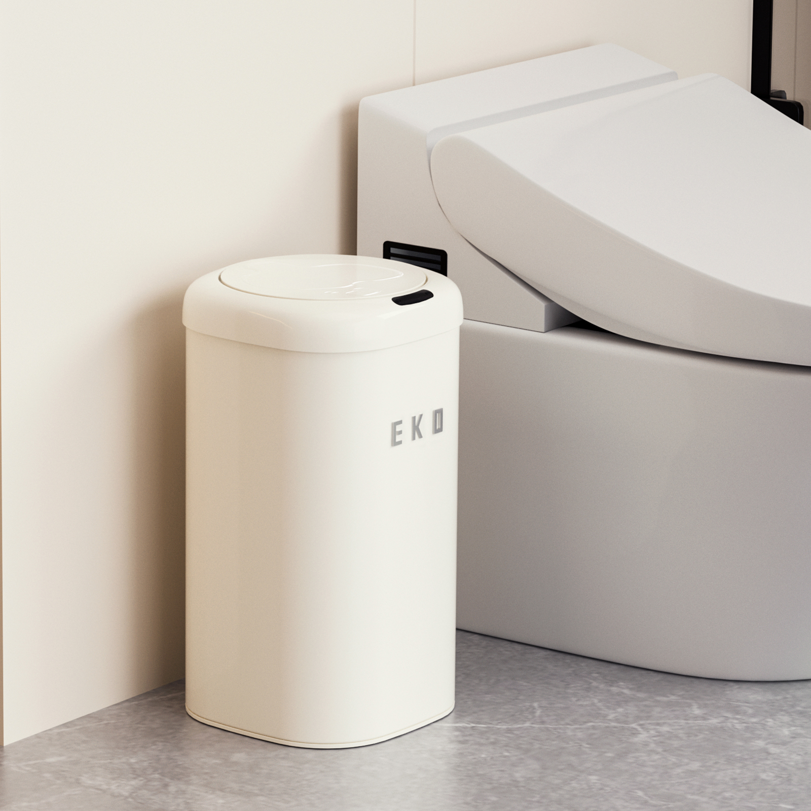 Bote de basura con Sensor automático resistente al agua de acero inoxidable Vintage 12 Litros EKO 1