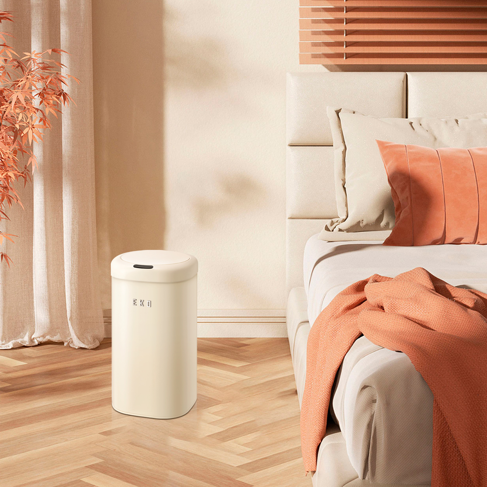 Bote de basura con Sensor automático resistente al agua de acero inoxidable Vintage 12 Litros EKO 1