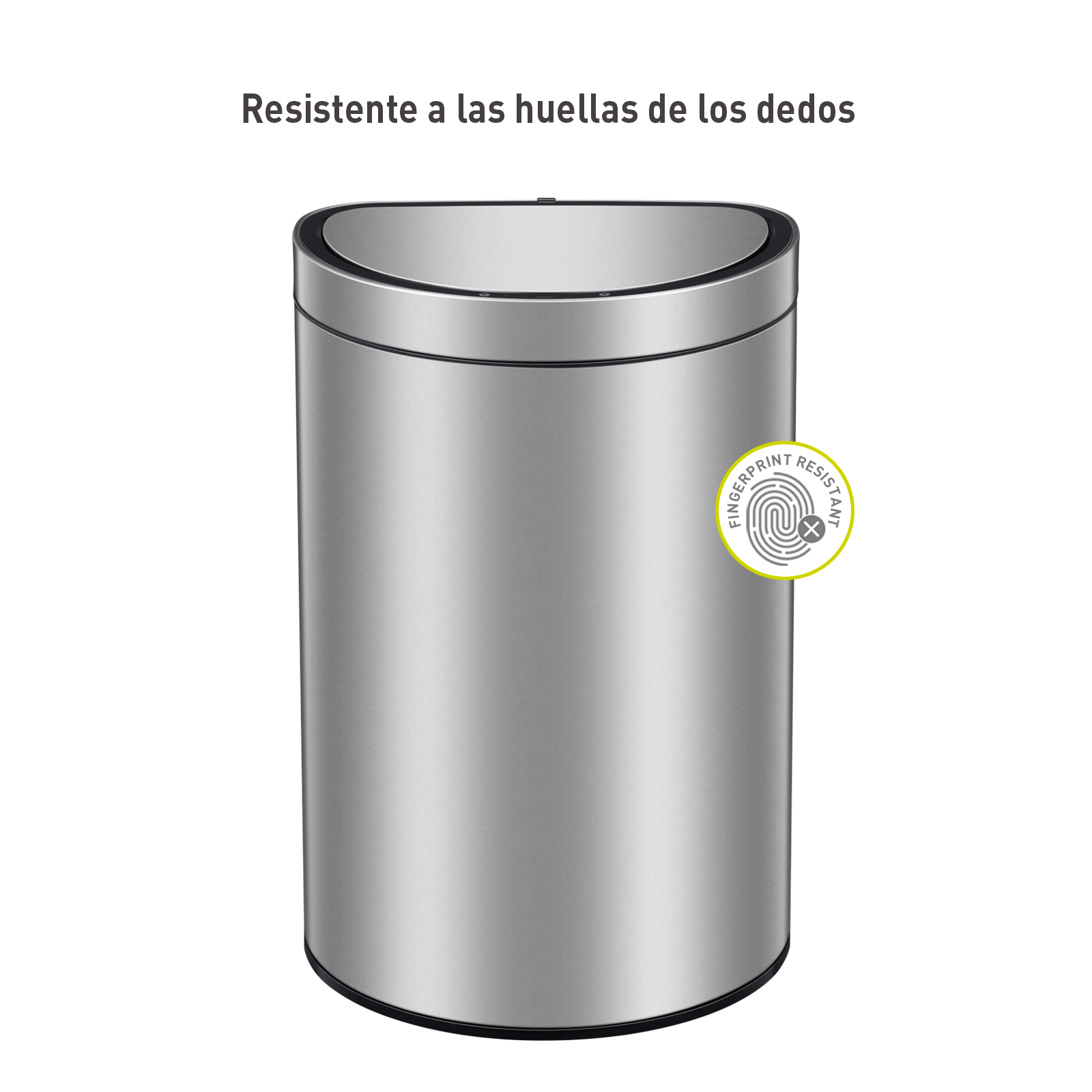 Bote de basura inteligente con Sensor Automatico semiredondo para cocina u oficina Acero Inoxidable 47L EKO Mirage