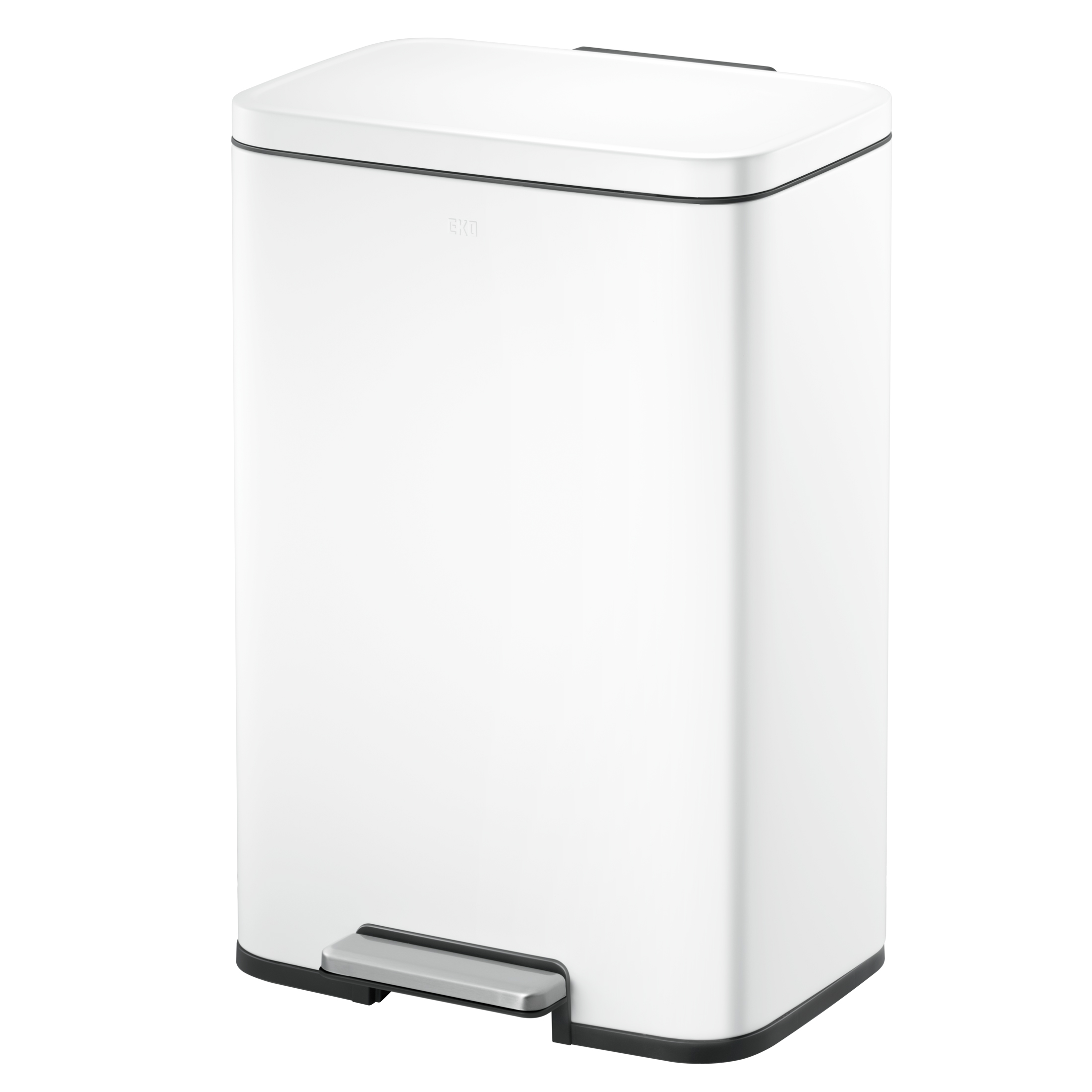 Bote de basura para cocina baño oficina Acero Inoxidable blanco 50 L con tapa y pedal EKO Madison