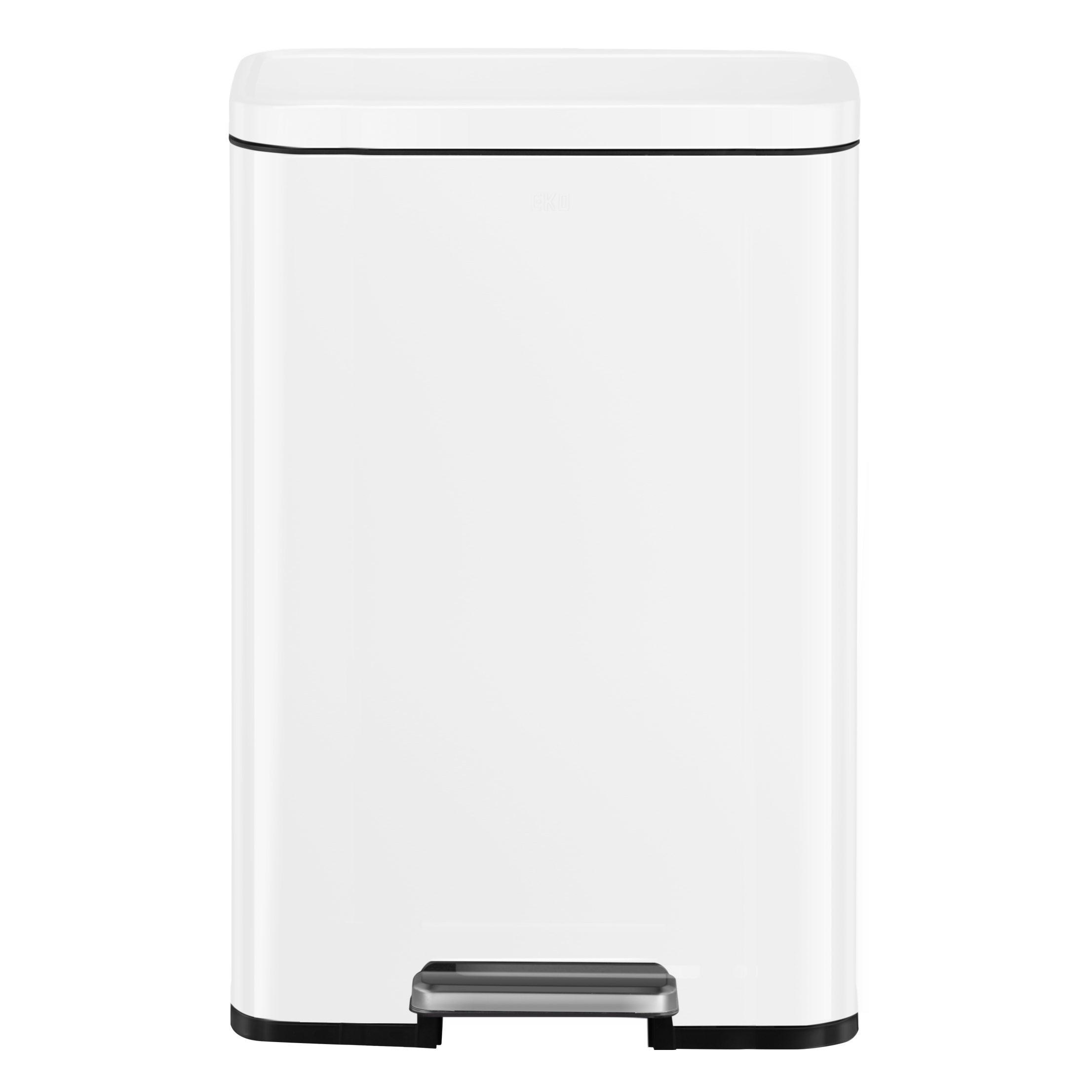 Bote de basura para cocina baño oficina Acero Inoxidable blanco 50 L con tapa y pedal EKO Madison