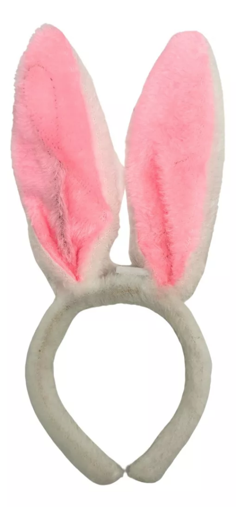 Diadema De Conejo Blanco y Rosa Con Luces Para Despedida De Soltera Pack 8