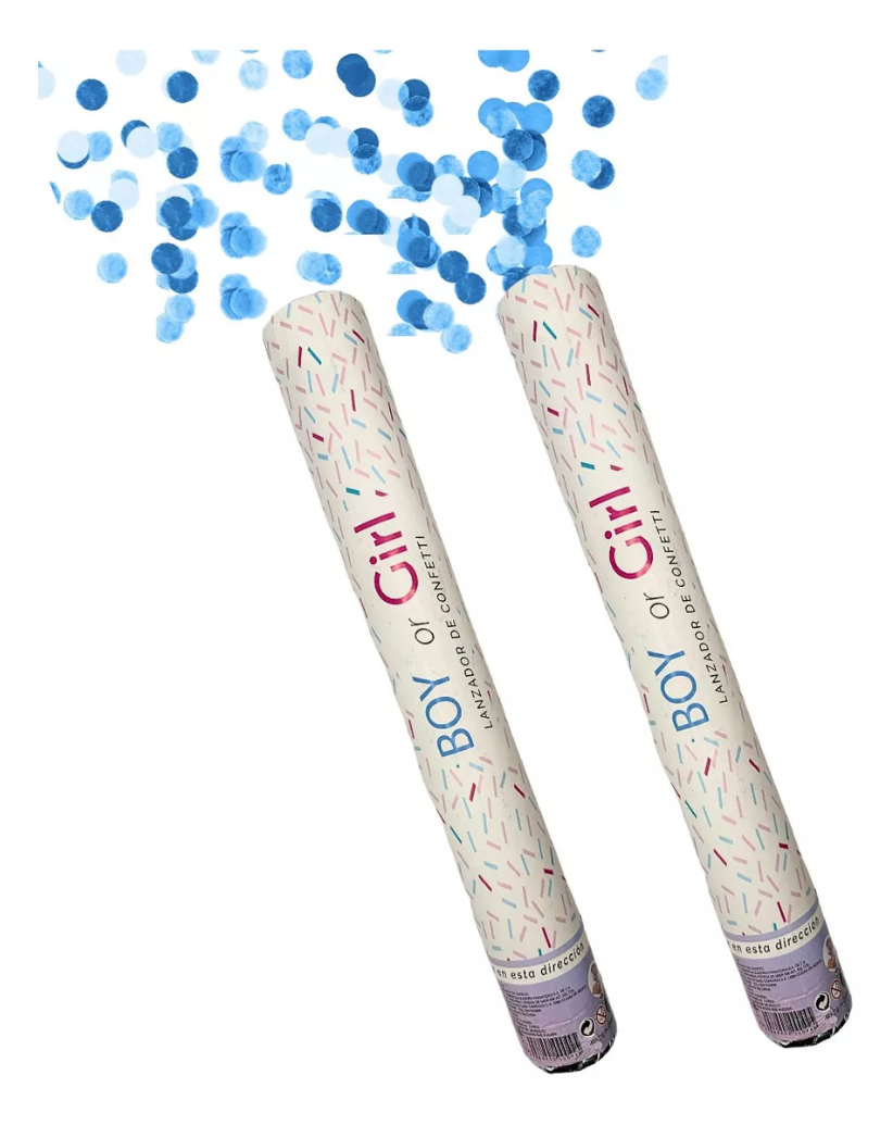 Confetti Revelacion De Sexo Bebe Niño Color Azul Pack 2