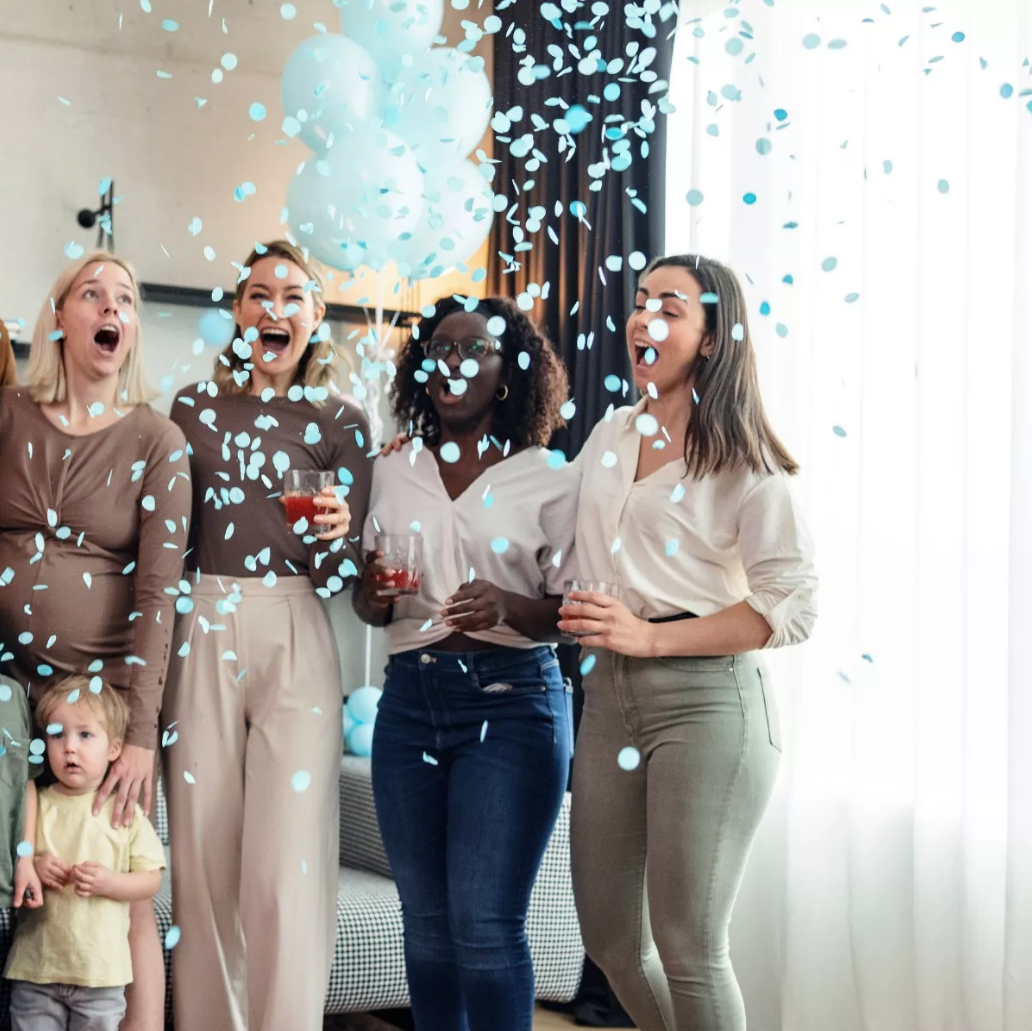 Confetti Revelacion De Sexo Bebe Niño Color Azul Pack 2