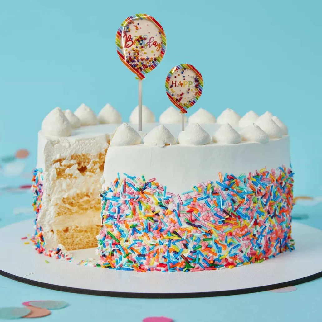 Cake Topper De Globos Para Pastel Happy Birthday De Colores En 3d 2 Piezas