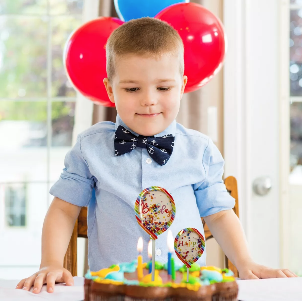 Cake Topper De Globos Para Pastel Happy Birthday De Colores En 3d 2 Piezas