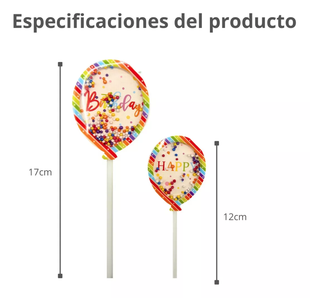 Cake Topper De Globos Para Pastel Happy Birthday De Colores En 3d 2 Piezas