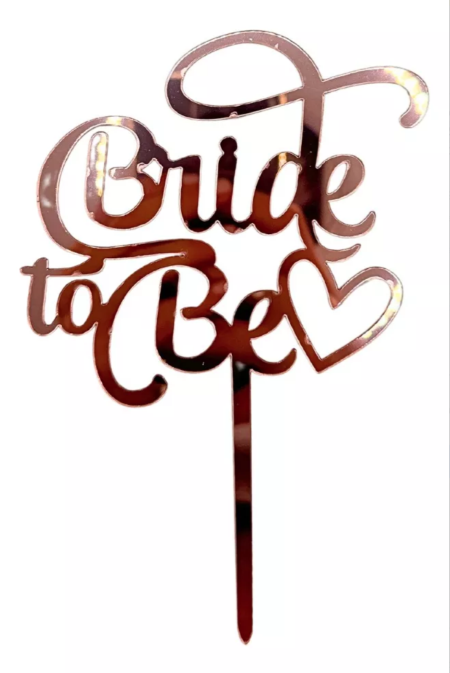 Letrero Pastel Bride To Be Color Rosado Acrilico Espejo Despedida