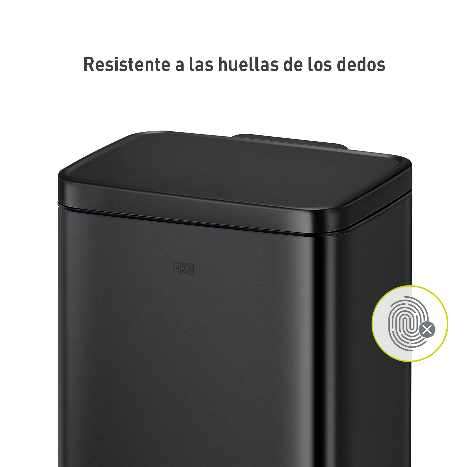 Bote de basura para cocina baño oficina Acero Inoxidable negro 6 L con tapa y pedal EKO Madison