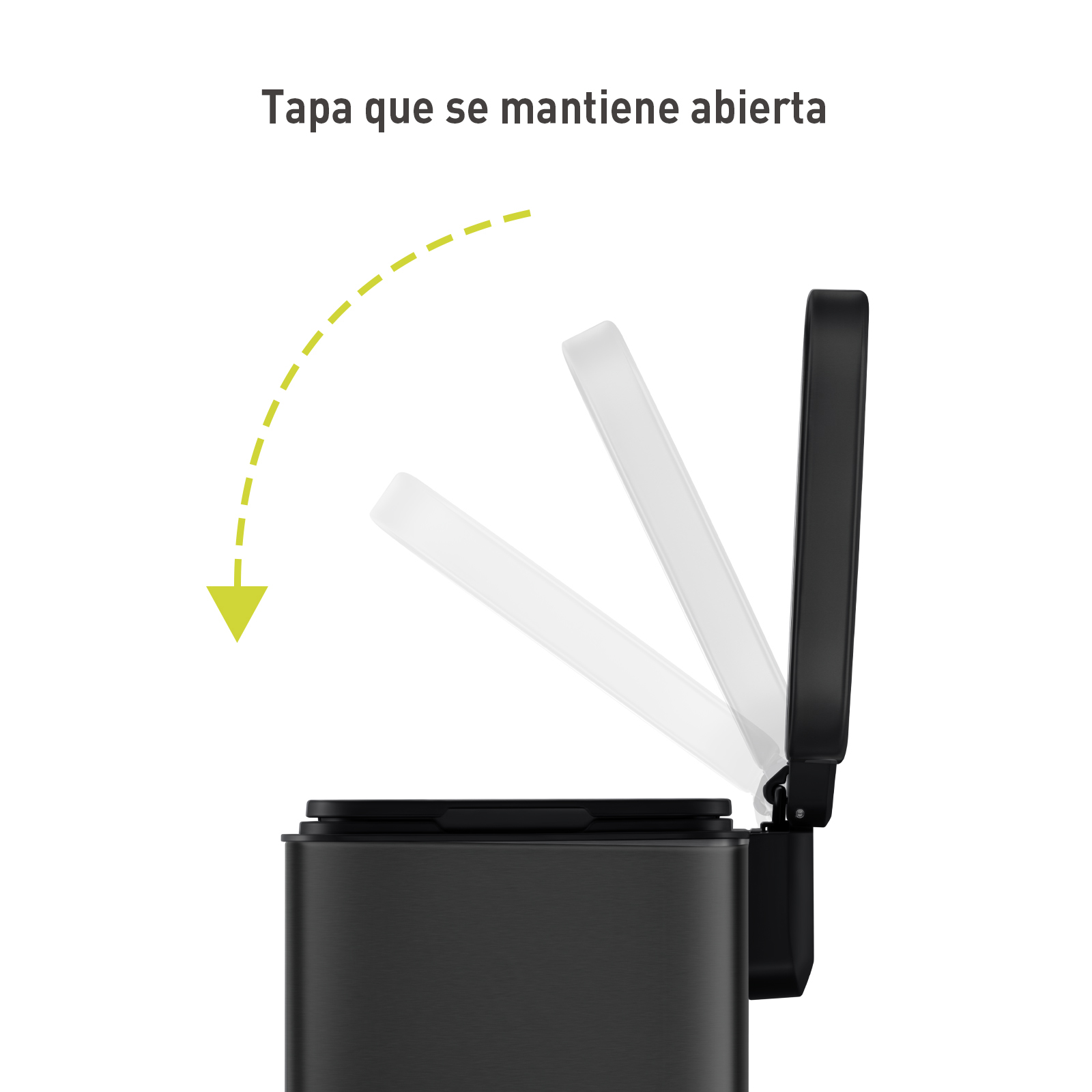 Bote de basura para cocina baño oficina Acero Inoxidable negro 6 L con tapa y pedal EKO Madison