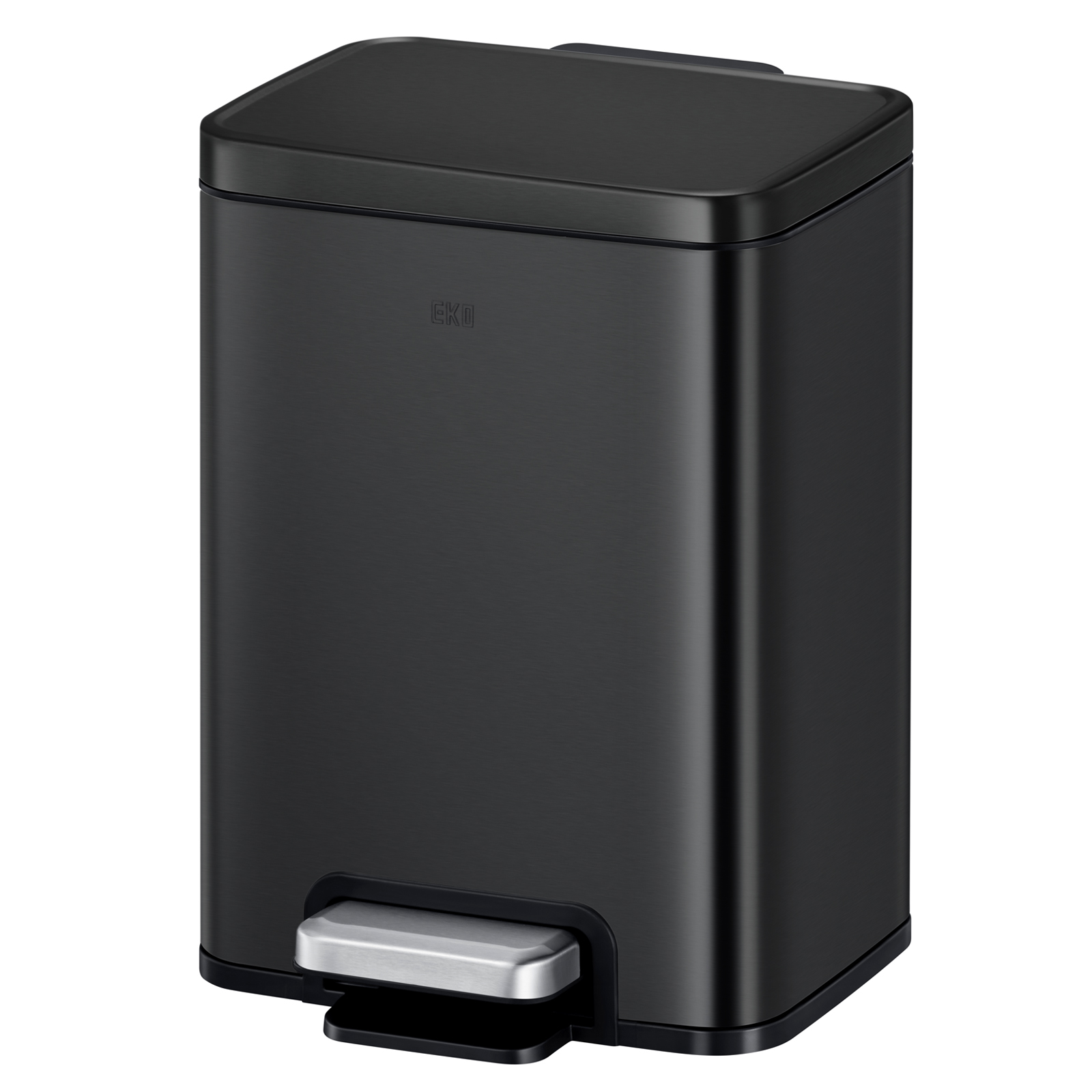 Bote de basura para cocina baño oficina Acero Inoxidable negro 6 L con tapa y pedal EKO Madison