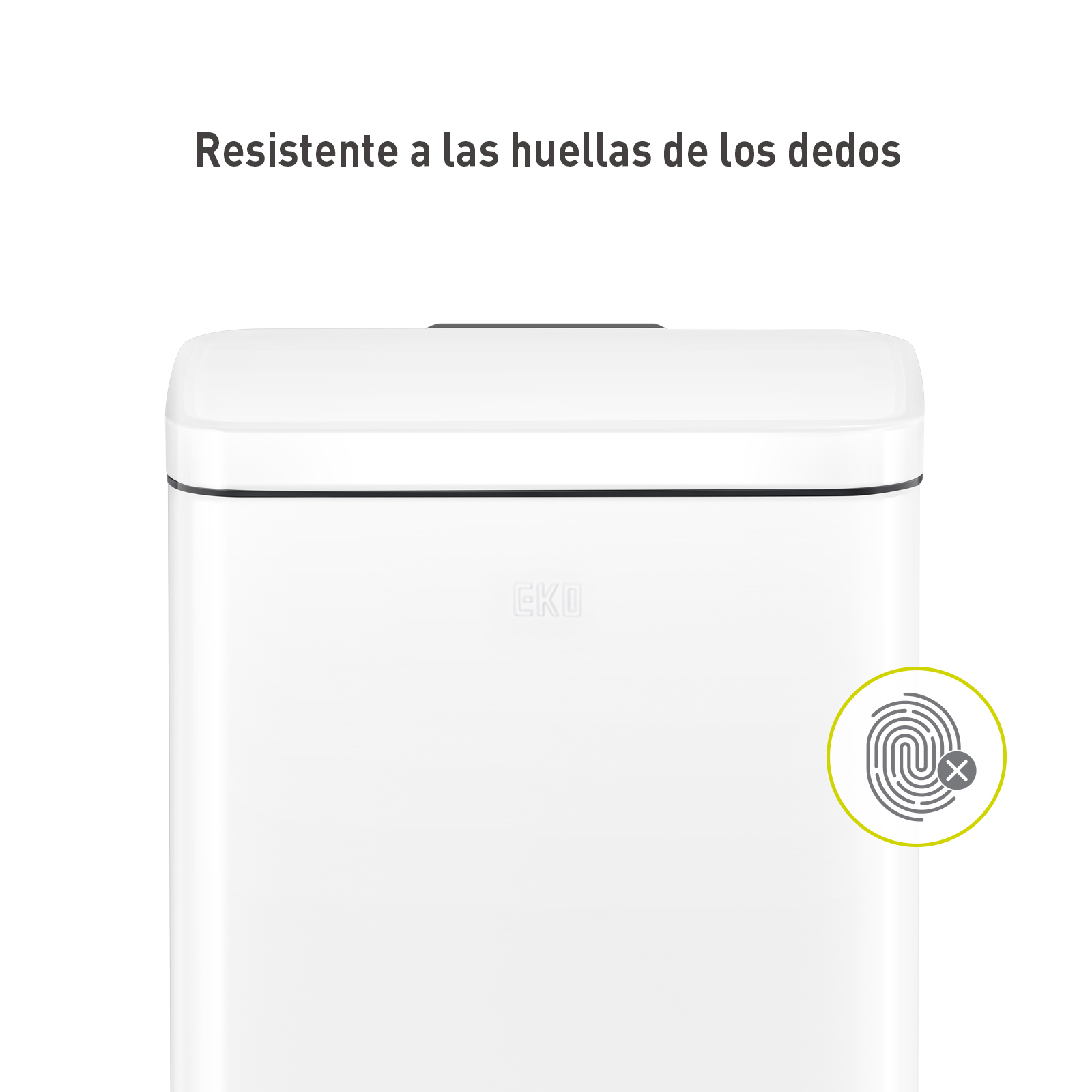 Set 2 Botes de basura para cocina baño oficina Acero Inoxidable blanco 50 + 6 L con tapa EKO Madison