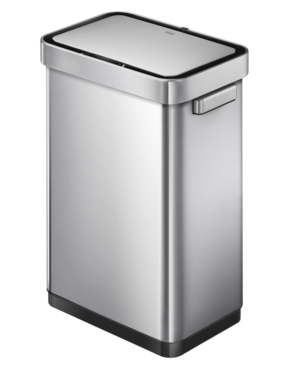 Bote de basura inteligente con Sensor Automatico para cocina baño oficina Acero Inoxidable 50L tapa acero EKO Mirage Delux