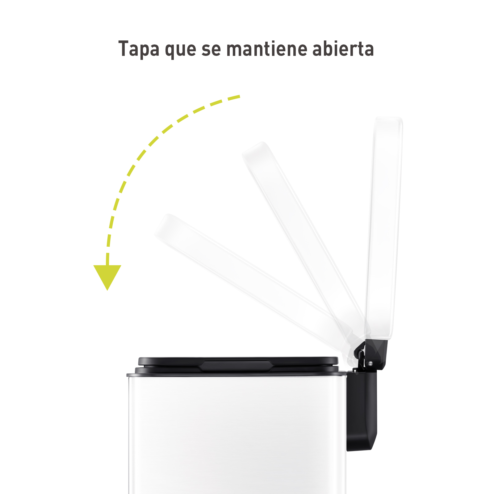 Set 2 Botes de basura para cocina baño oficina Acero Inoxidable blanco 50 + 6 L con tapa EKO Madison