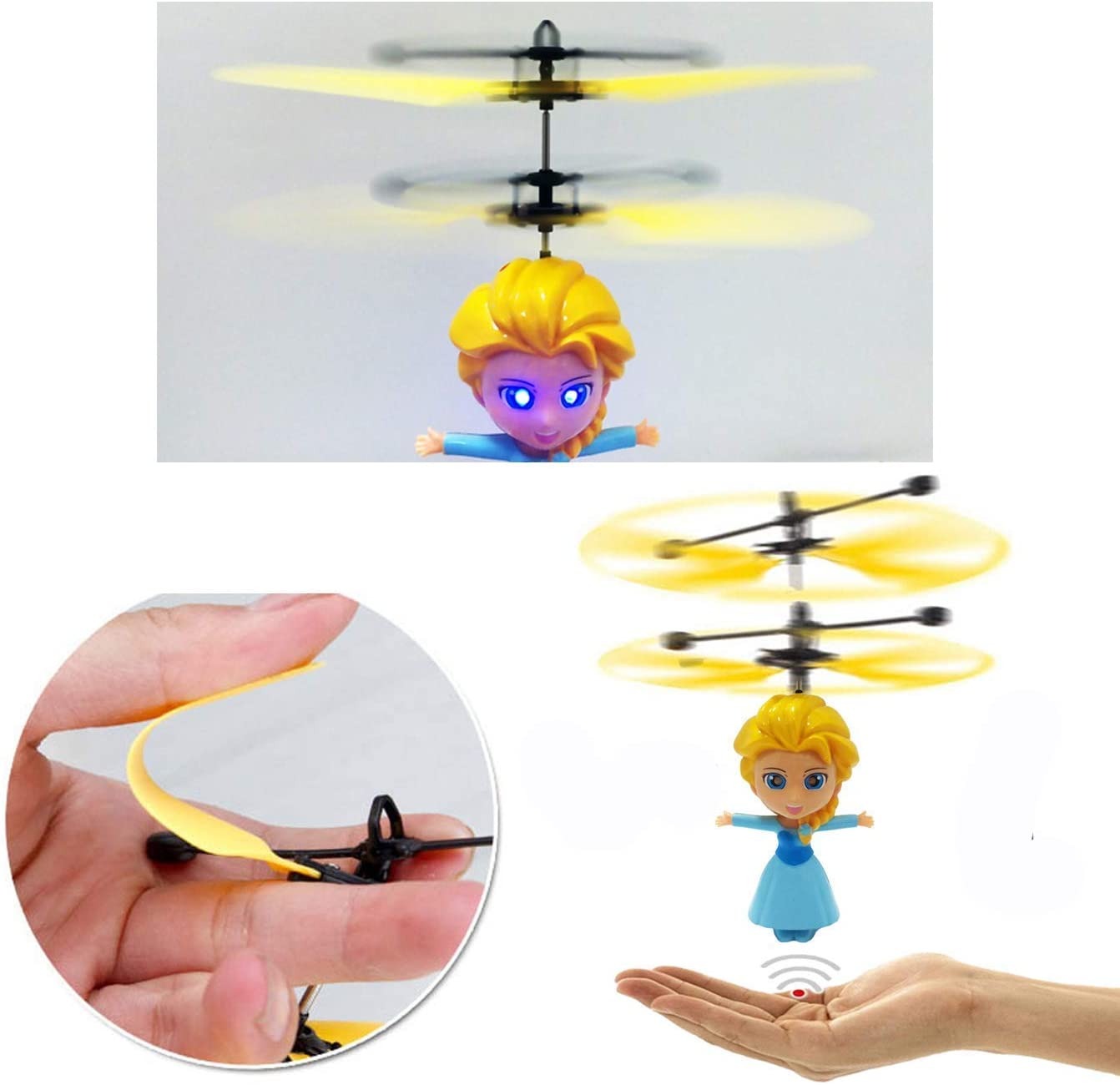 Mini Dron Princesa Voladora Inducción Con Luz Recargable.