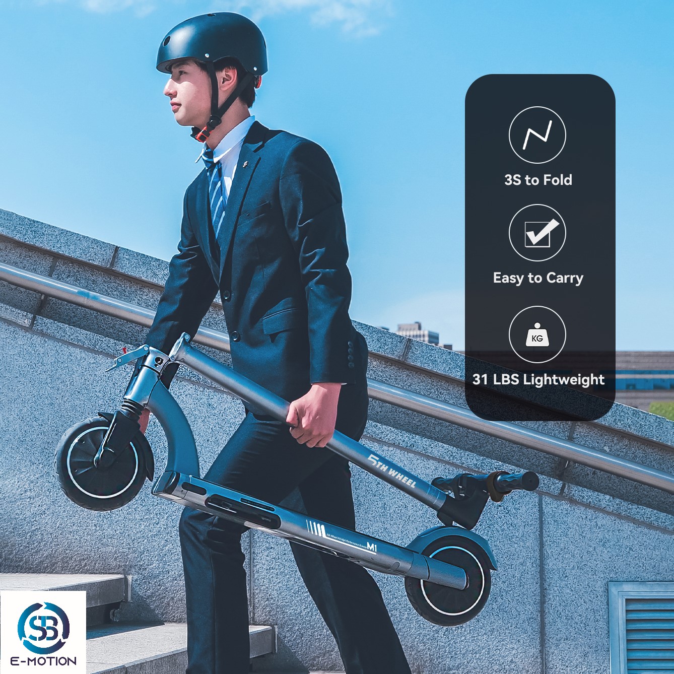 Scooter eléctrico recargable 5th Wheel ES03 M1 motor 250W