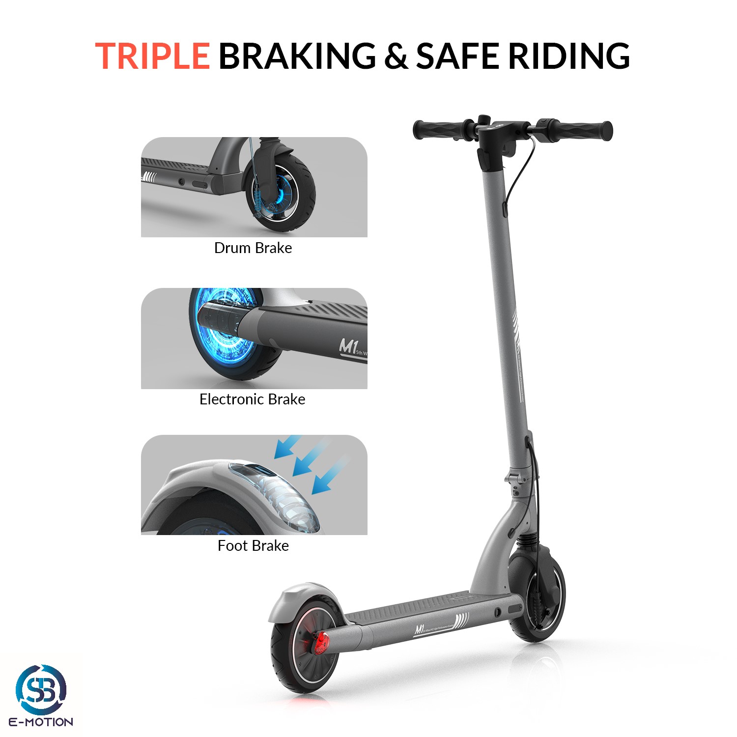 Scooter eléctrico recargable 5th Wheel ES03 M1 motor 250W