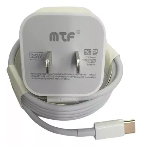 Cargador Con Cable Carga Rápida Tipo C A Tipo C Mtf 25 W