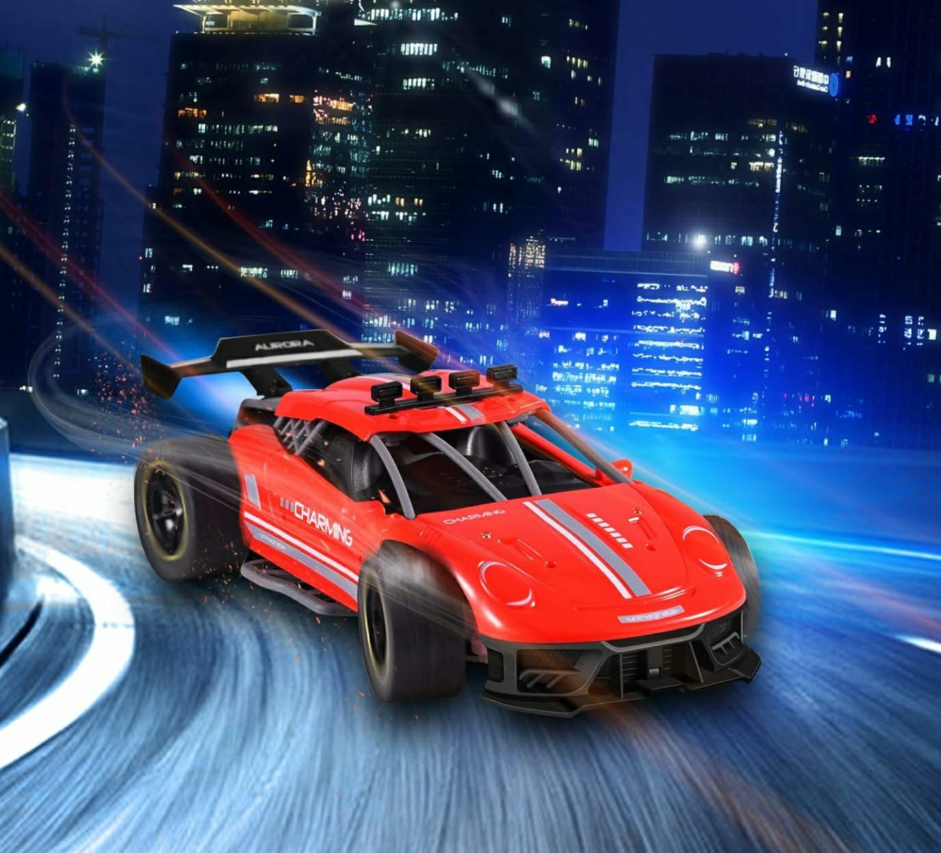 Carro Rojo Sport Radio Control Spray Runner 2.4 Humo Juguete Niño.