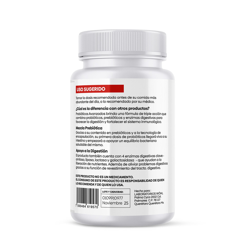 Probioticos Avanzados Laboratorios Wöhl 60 Cápsulas